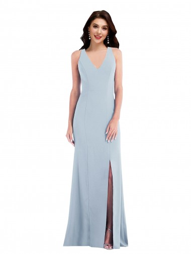 Criss Cross Cutout Back Evening Dress / Maxi Dress with Front Slit Canada
